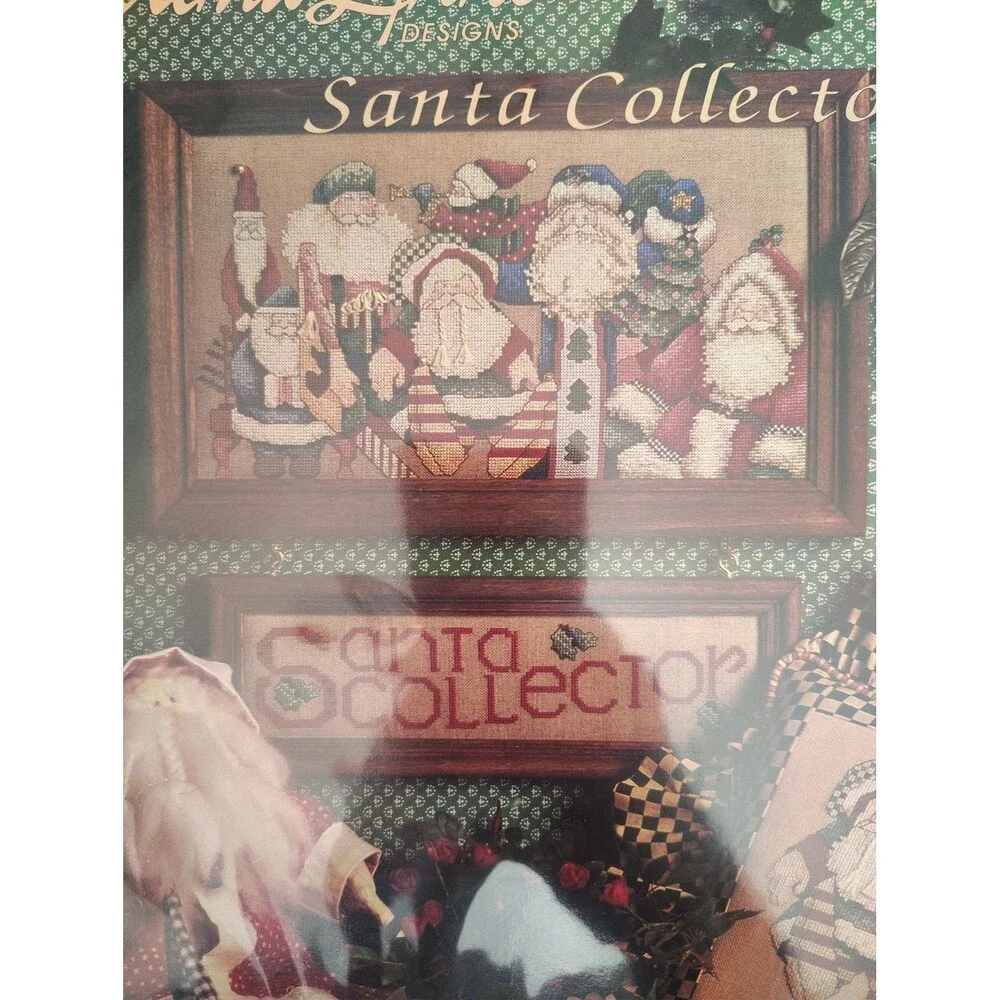 VINTAGE 1993 Alma Lynne Cross Stitch Pattern Booklet Santa Collector ALX-115...